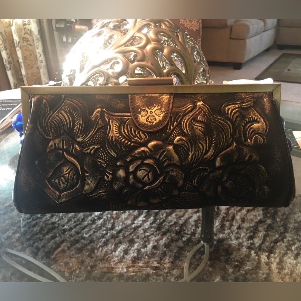 Patricia Nash Metallic Rose Gold Tool Shoulder Bag NWOT!